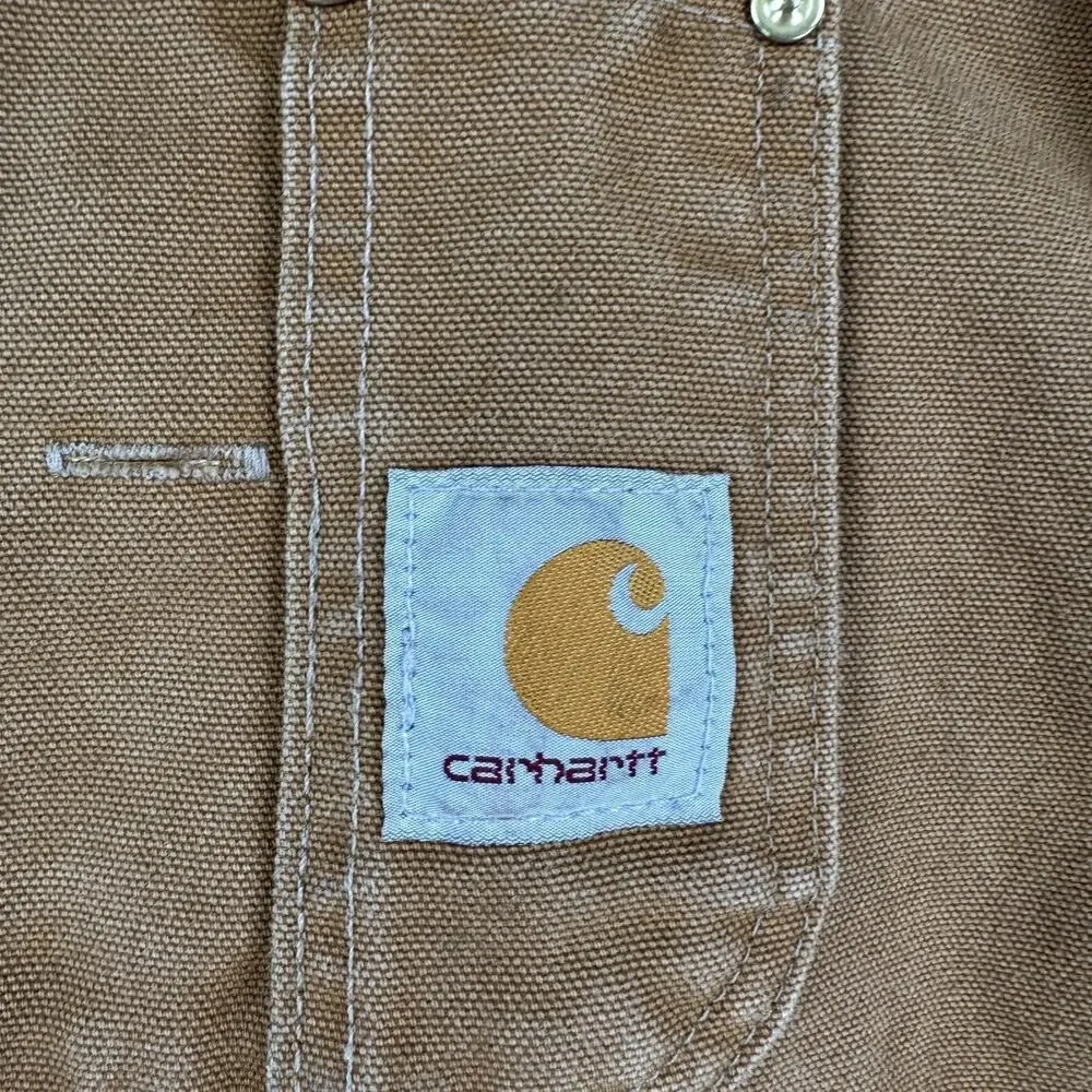 Carhartt Overalls Mens 42x28 Brown Duck Canvas Bib Workwear Carpenter Grunge - Picture 3 of 9